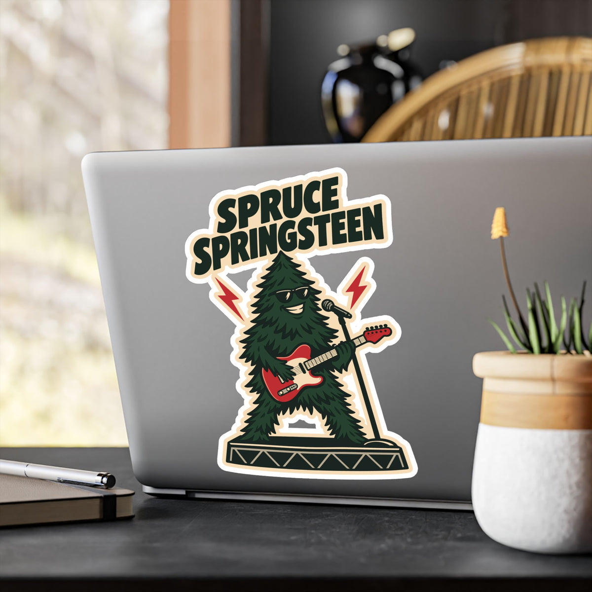 Tree Sticker Spruce Springsteen - Funny Tree Worker and Branch Manager Decals for Laptop and Water Bottle