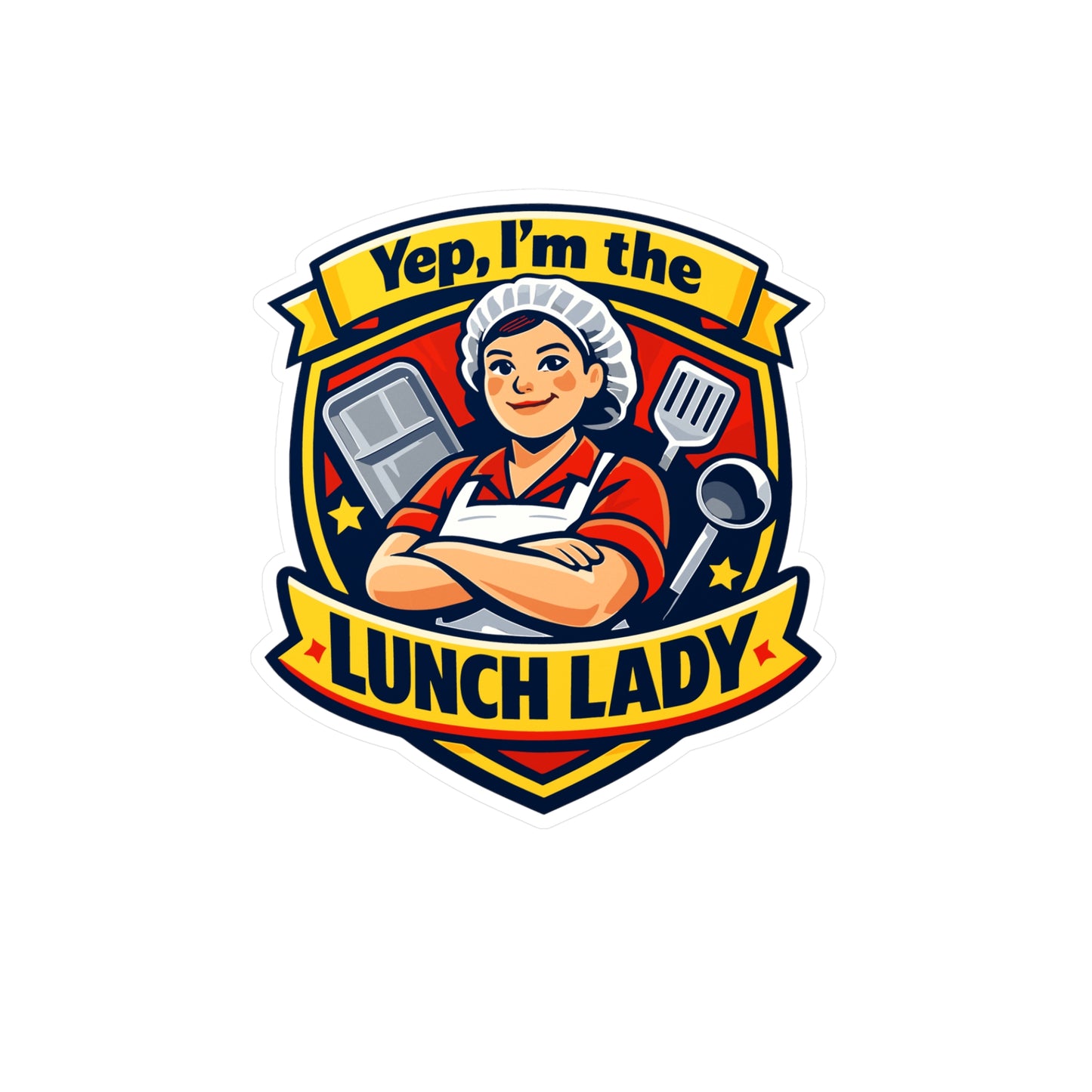 Lunch Lady Sticker Yep, I'm the Lunch Lady Funny School Canteen Vinyl Waterproof Decals for Laptop Water Bottle