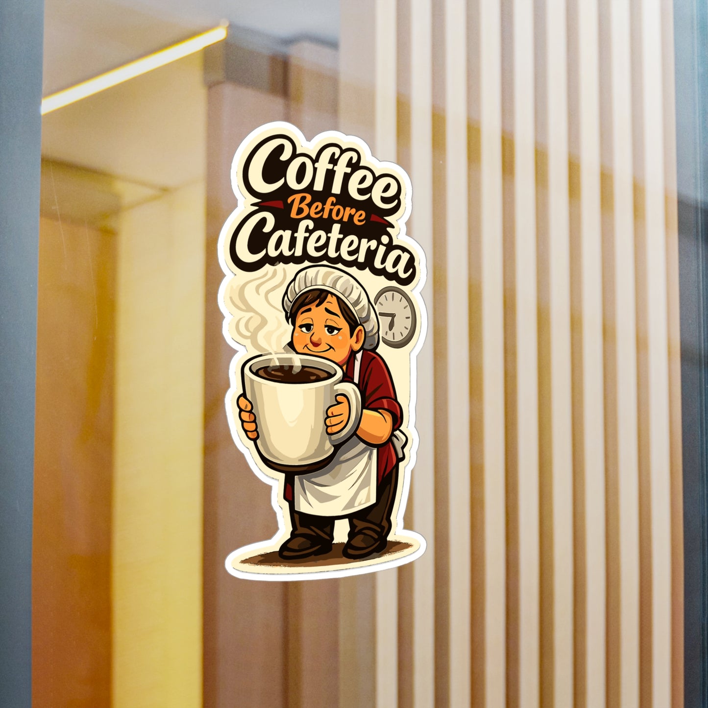 Lunch Lady Sticker Coffee Before Cafeteria Funny School Canteen Decals Waterproof Vinyl for Laptop Water Bottle