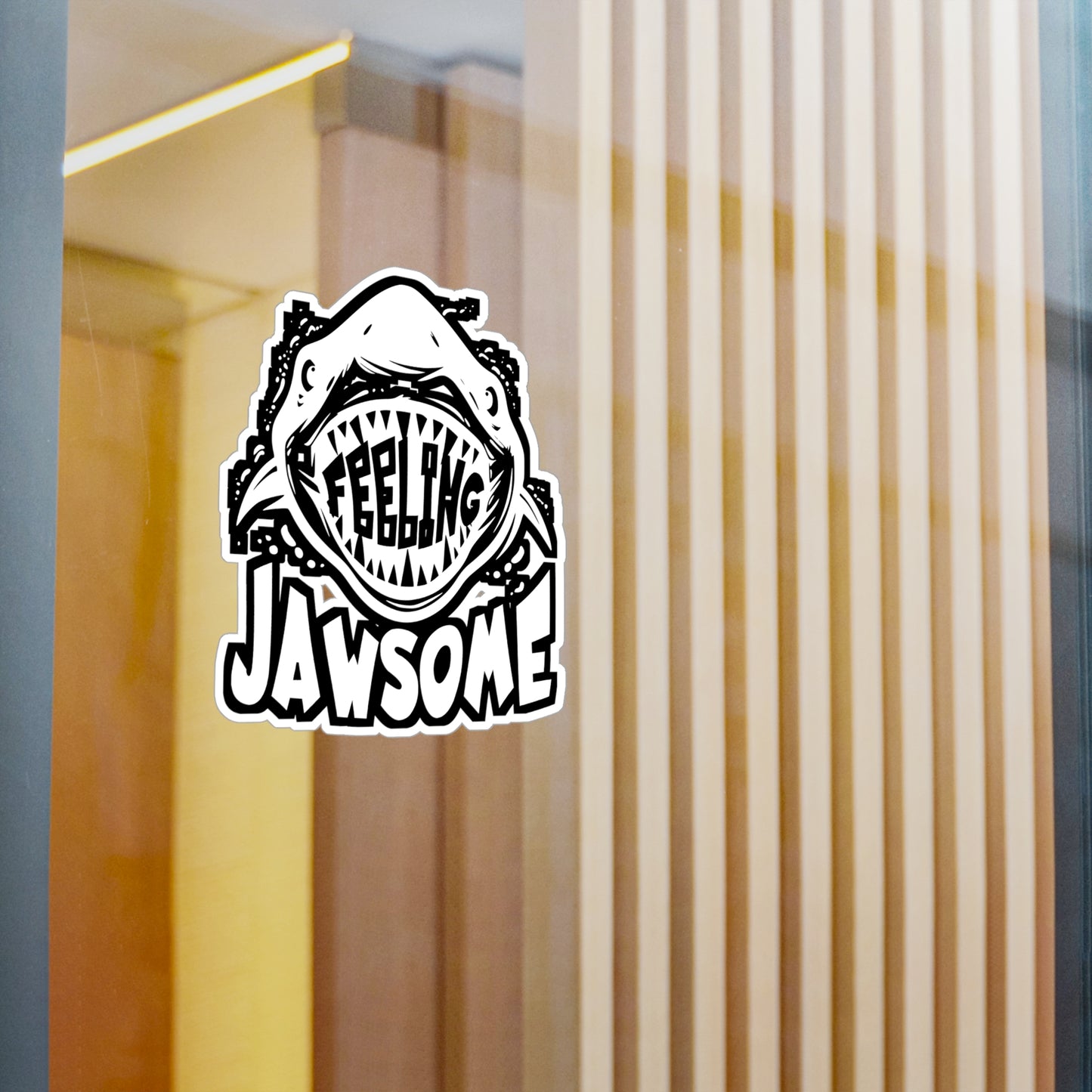 Feeling Jawesome - Sharks Sticker for Car Window Laptop Sticker. Water Bottle Sticker, Vinyl Marine Decal, Jaws Sticker - Sharks Gift