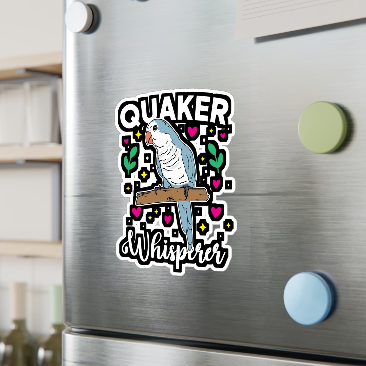 Quaker Whisperer - Parrots Sticker for Car Window Laptop Sticker. Water Bottle Sticker, Vinyl Quaker Decal, Exotic Sticker - Parrots Gift