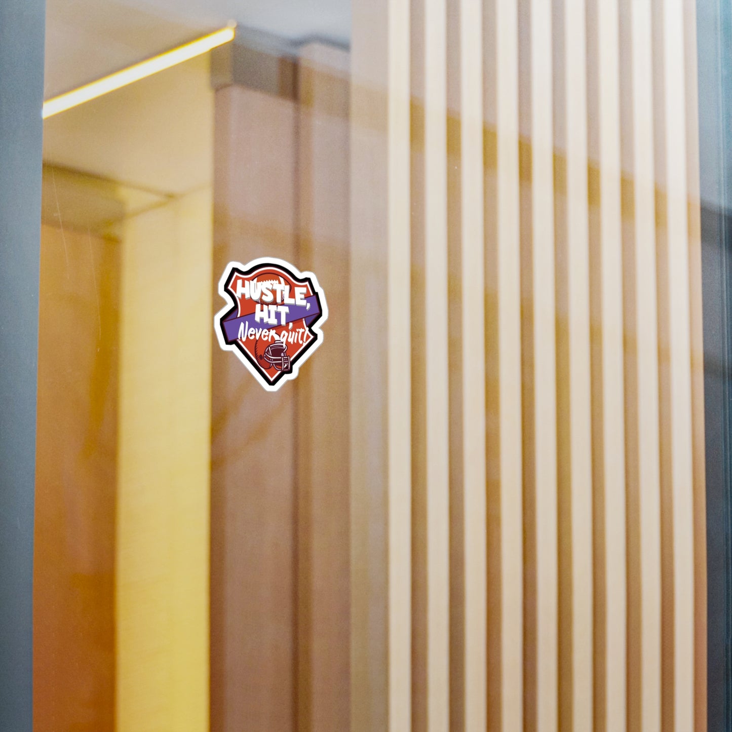 Hustle, Hit, never quit! - Rugby Sticker for Wall, Laptop, Window, Truck, Car Rugby Gift Vinyl Football Decal Sticker