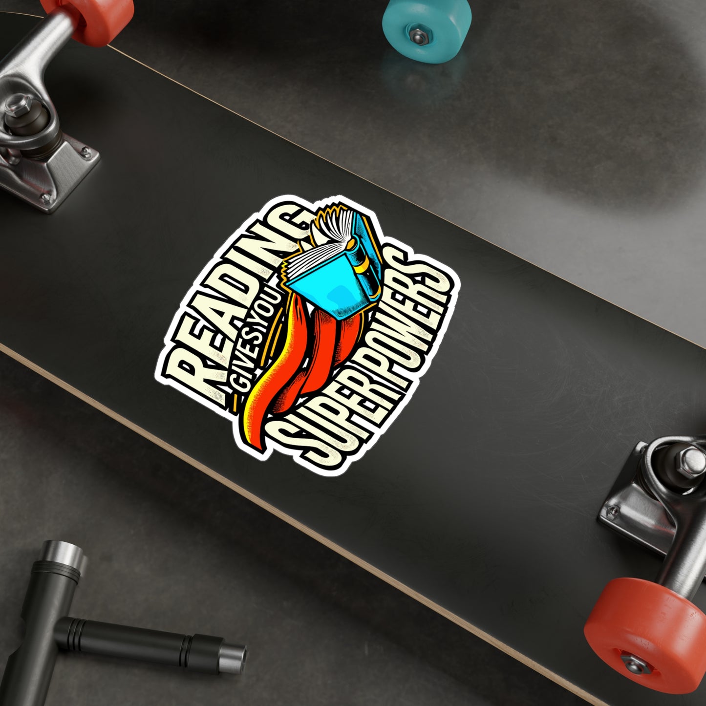 Reading Gives You Super Powers – Vinyl Sticker for Laptop or Water Bottle | Book Lover Gift, Literary Decal