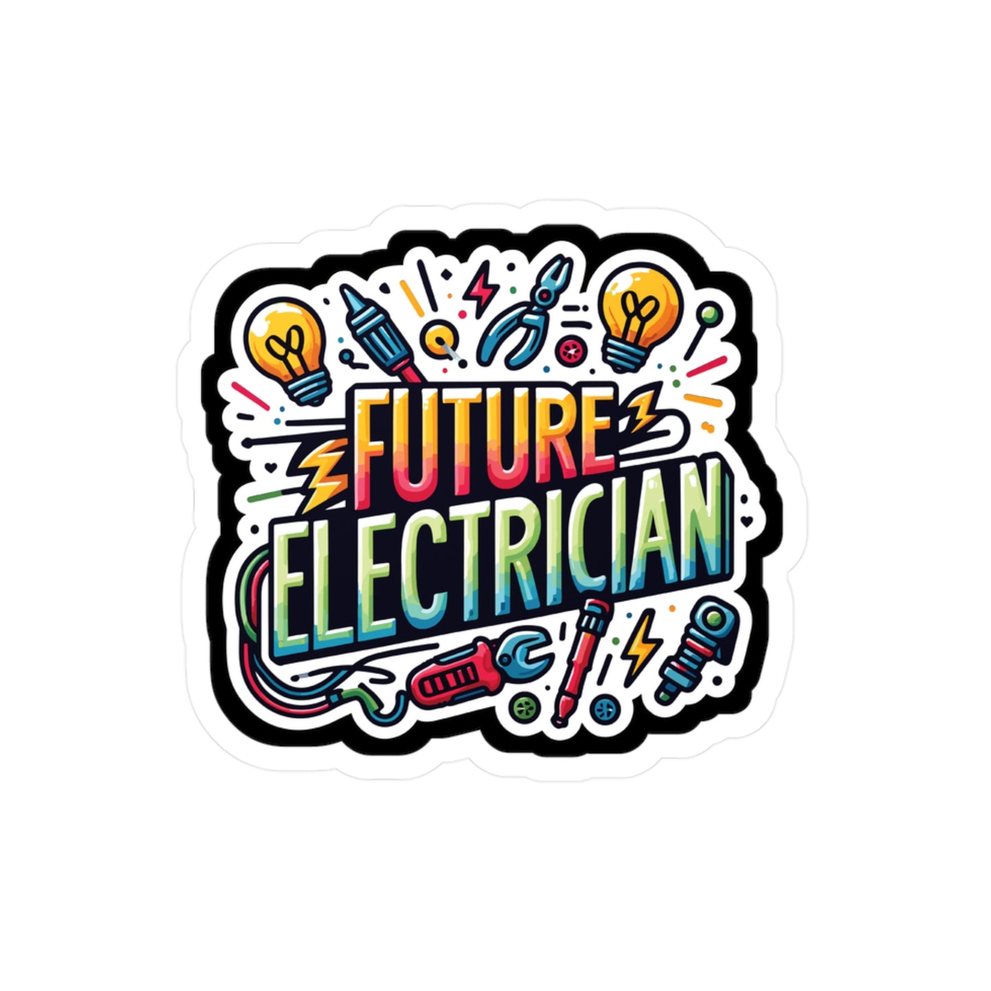 Future Electrician - Electrician Sticker for Laptop Sticker. Water Bottle Sticker, Vinyl Stripper Decal - Electrician Gift