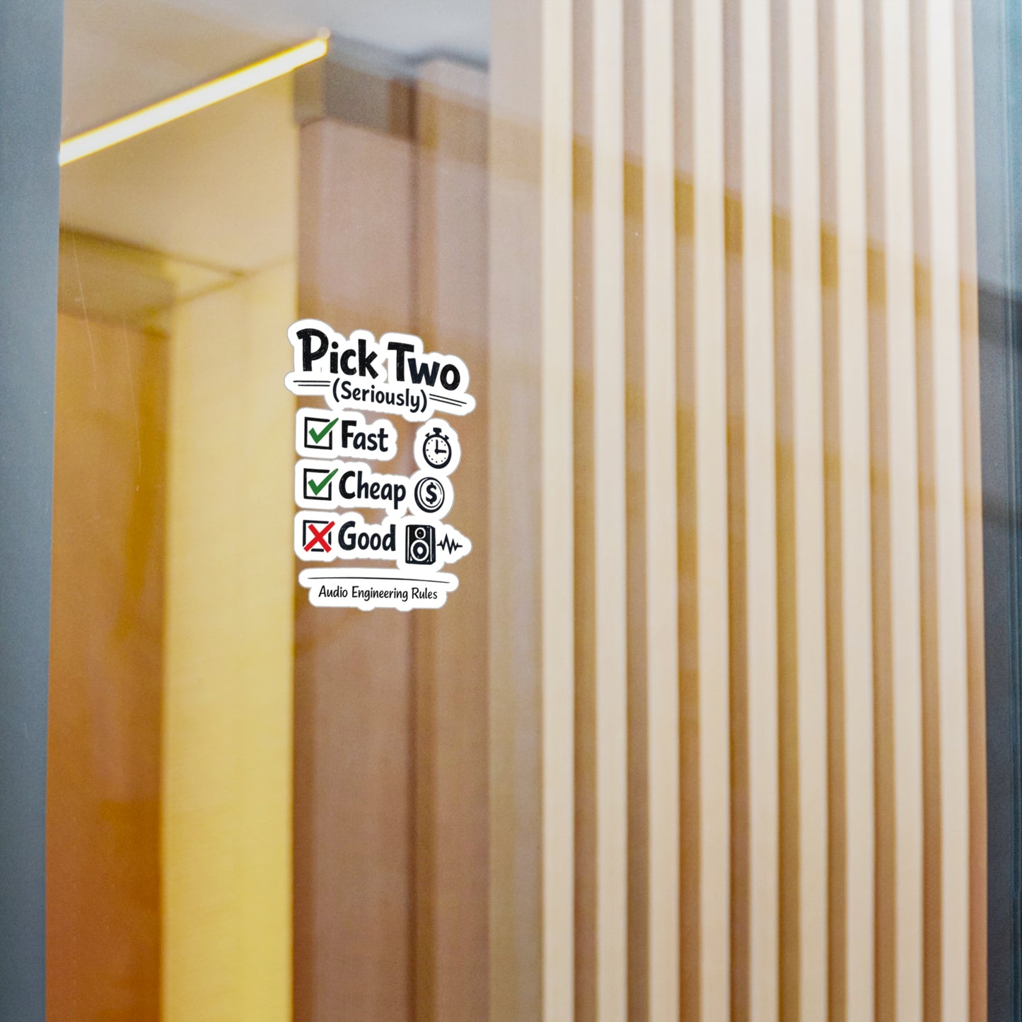 Audio Engineer Sticker Pick Two (Seriously) Funny Sound Engineer Decals Vinyl Waterproof for Laptop Water Bottle Audio Technician Monitor