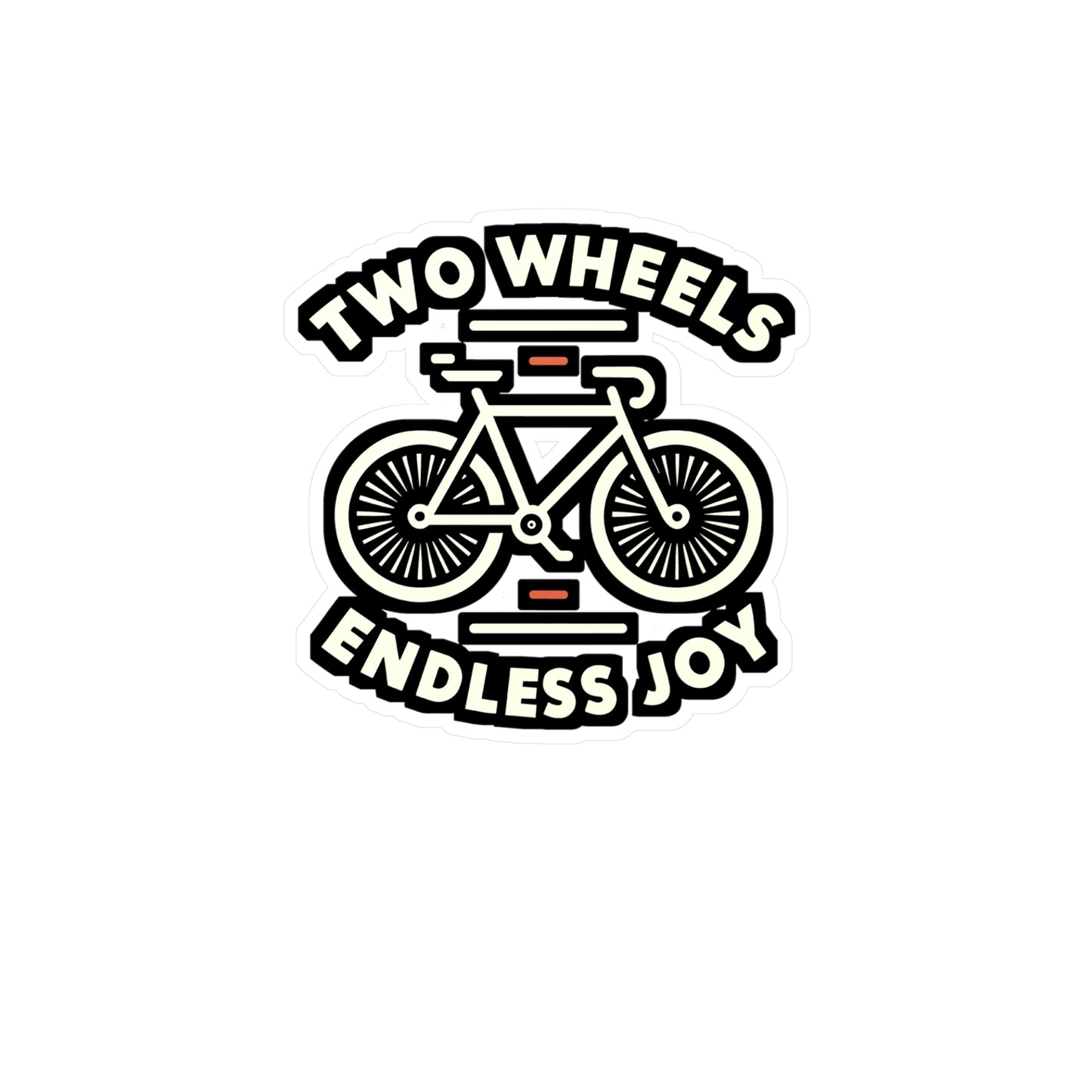Two wheels, endless joy - Cycling Sticker for Laptop Sticker. Water Bottle Sticker, Vinyl Cyclist Decal - Cycling Gift