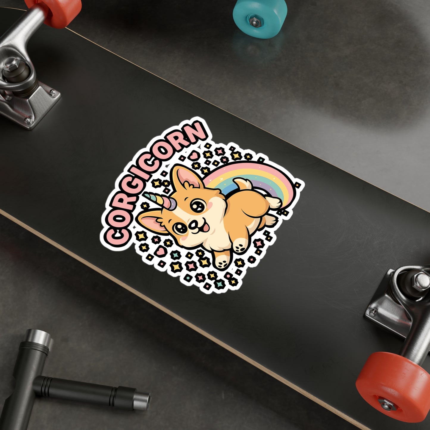 Corgi Sticker – Cute "Corgicorn" Unicorn Decals for Laptop & Water Bottle, Welsh Pembroke Dog Vinyl, Waterproof Accessory