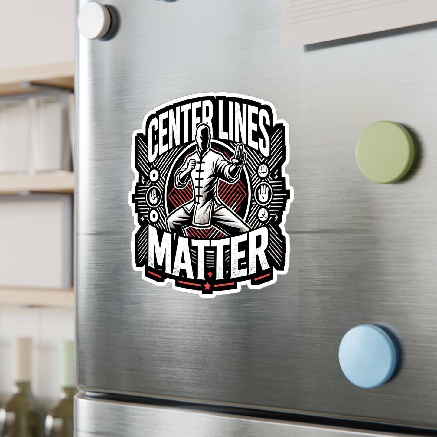 Center Lines Matter - Martial arts Sticker for Laptop Sticker. Water Bottle Sticker, Vinyl Self-defense Decal - Martial arts Gift