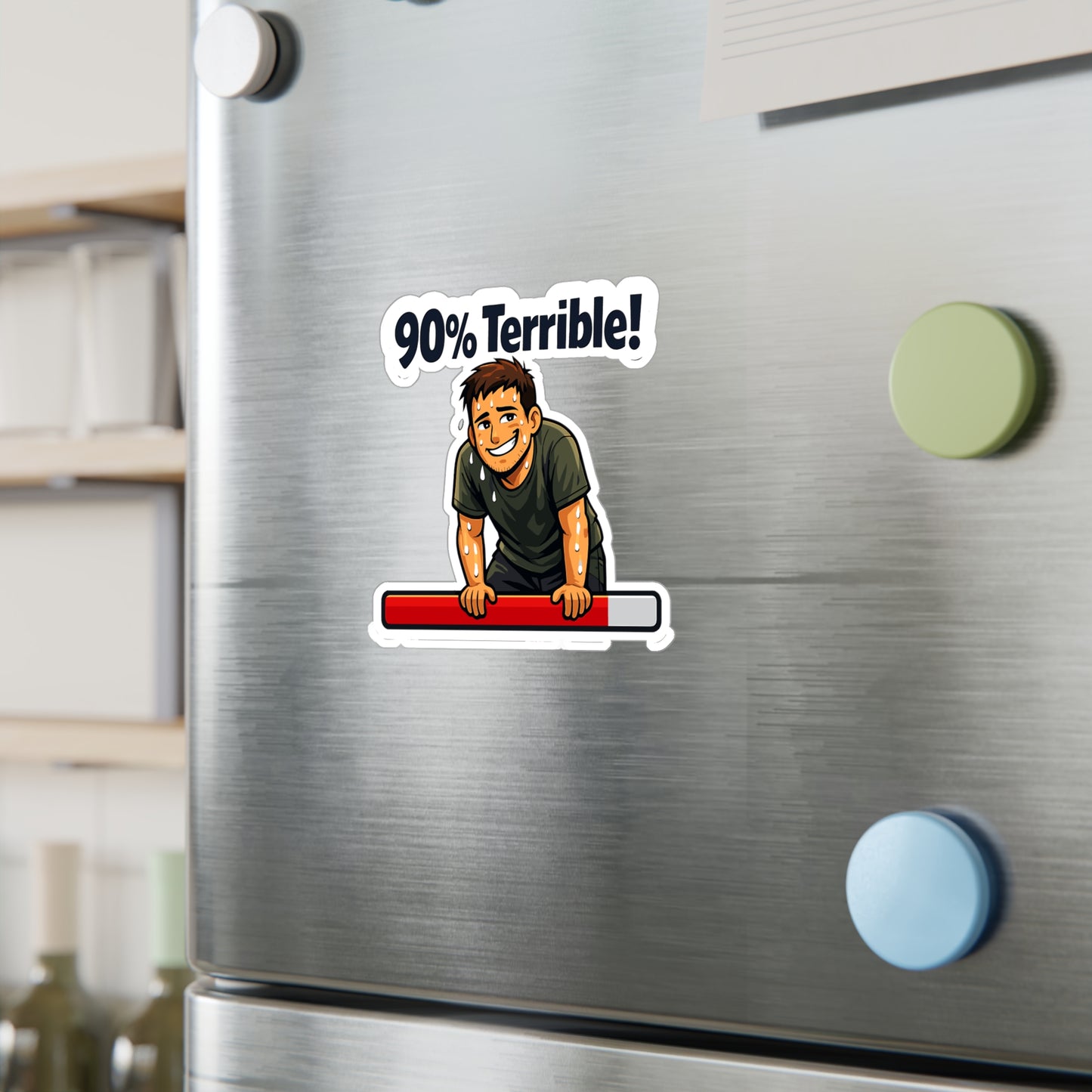 Krav Maga Sticker "90% Terrible!" Funny Martial Arts Self Defense decals, Waterproof Vinyl for Laptop Water Bottle
