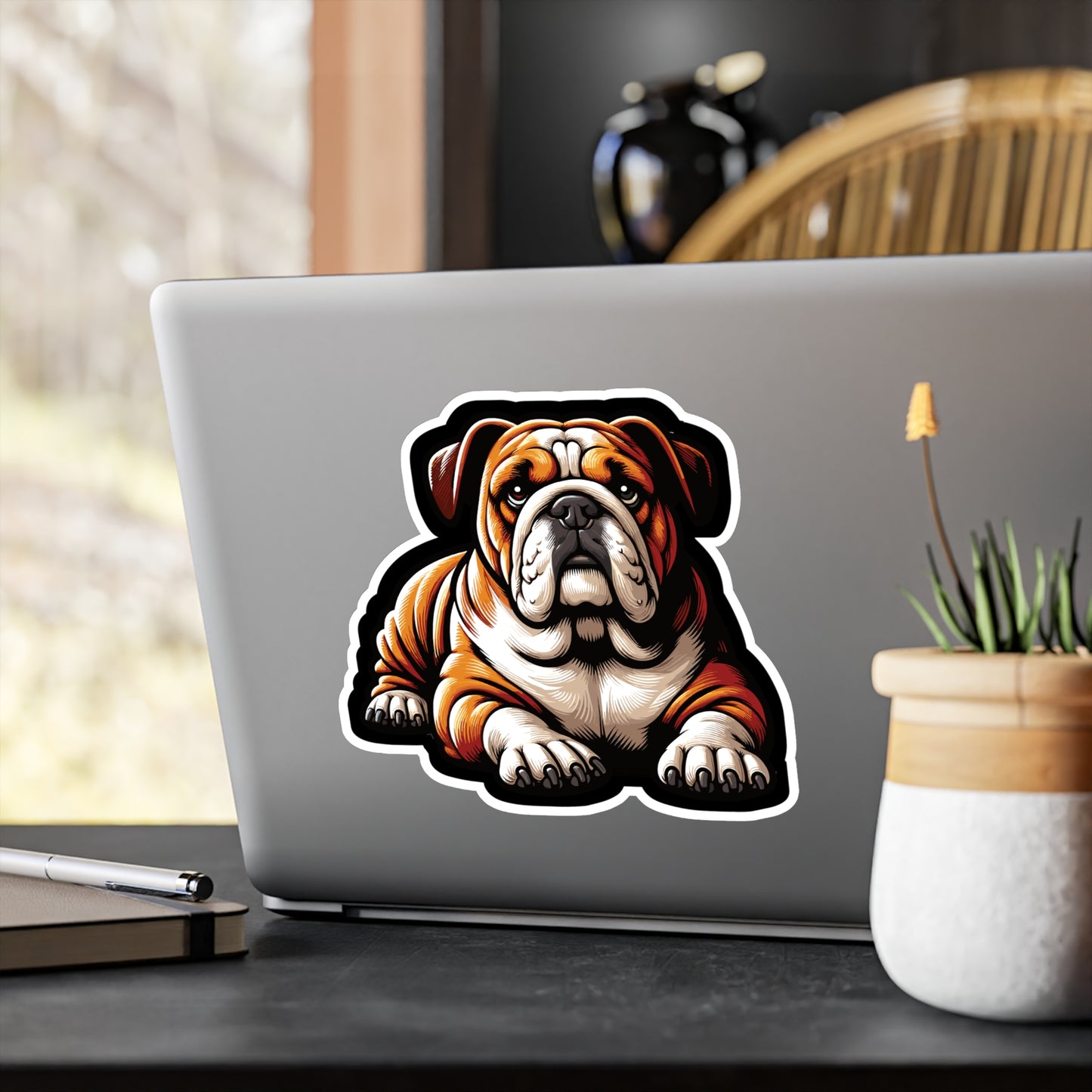 Bulldog Dog - Bulldog Sticker for Car Window Laptop Sticker. Water Bottle Sticker, Vinyl Dog Decal, Loyal Sticker - Bulldog Gift