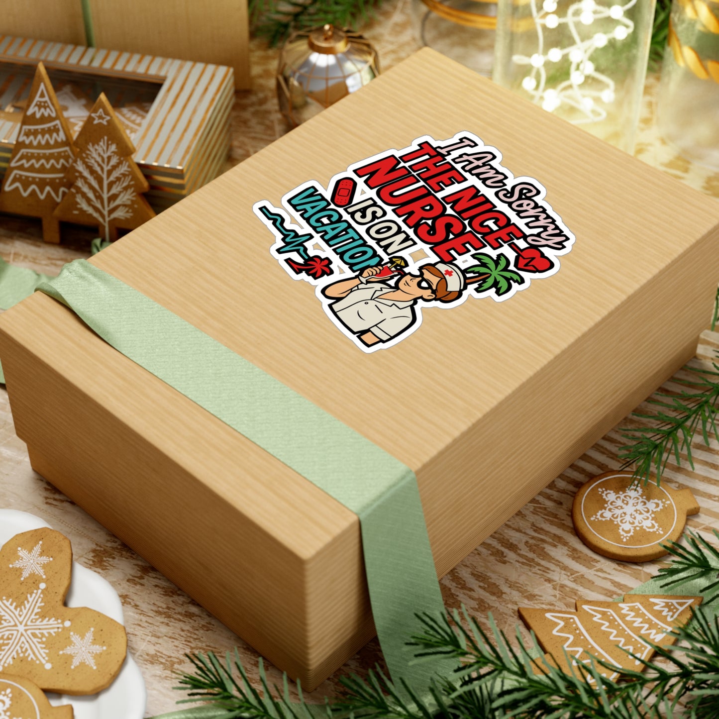 I Am Sorry the Nice Nurse Is on Vacation – Funny Nurse Sticker for Laptop or Water Bottle | Vinyl Medical Decal, RN Gift Idea