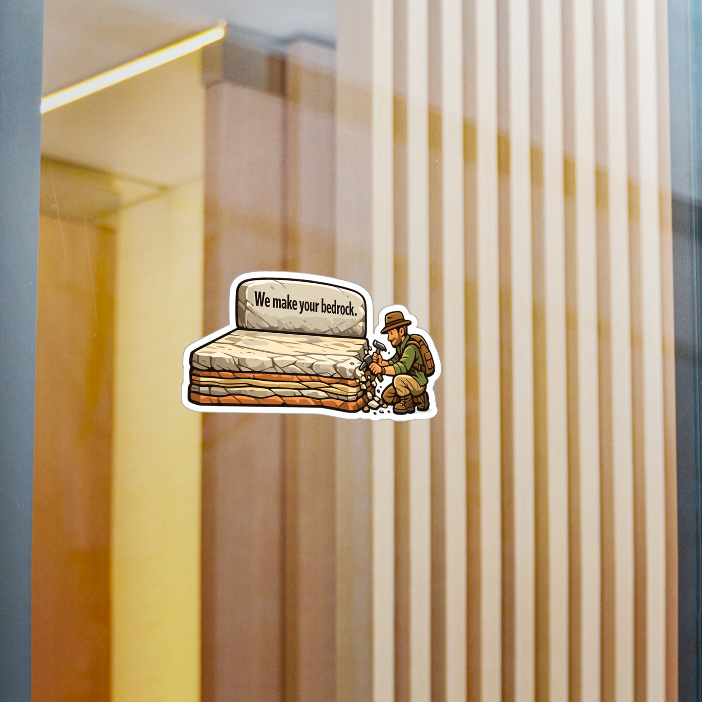Geologie Sticker We make your bedrock - Geology Rocks Minerals Tectonics Vinyl Waterproof sticker decals for Laptop Water Bottle
