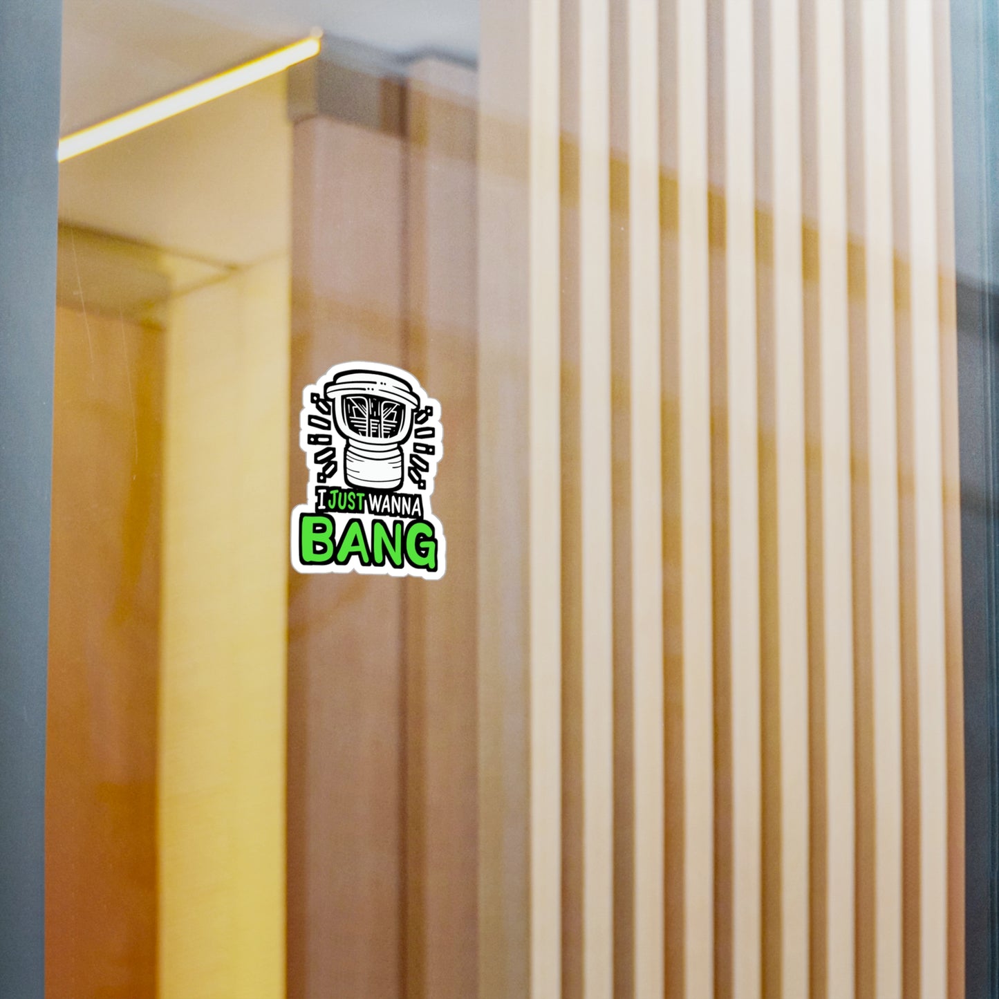 I Just Wanna Bang Car Audio Technician - Car-stereo Sticker for Laptop Sticker. Water Bottle Sticker, Vinyl Car-audio Decal - Car-stereo Gift