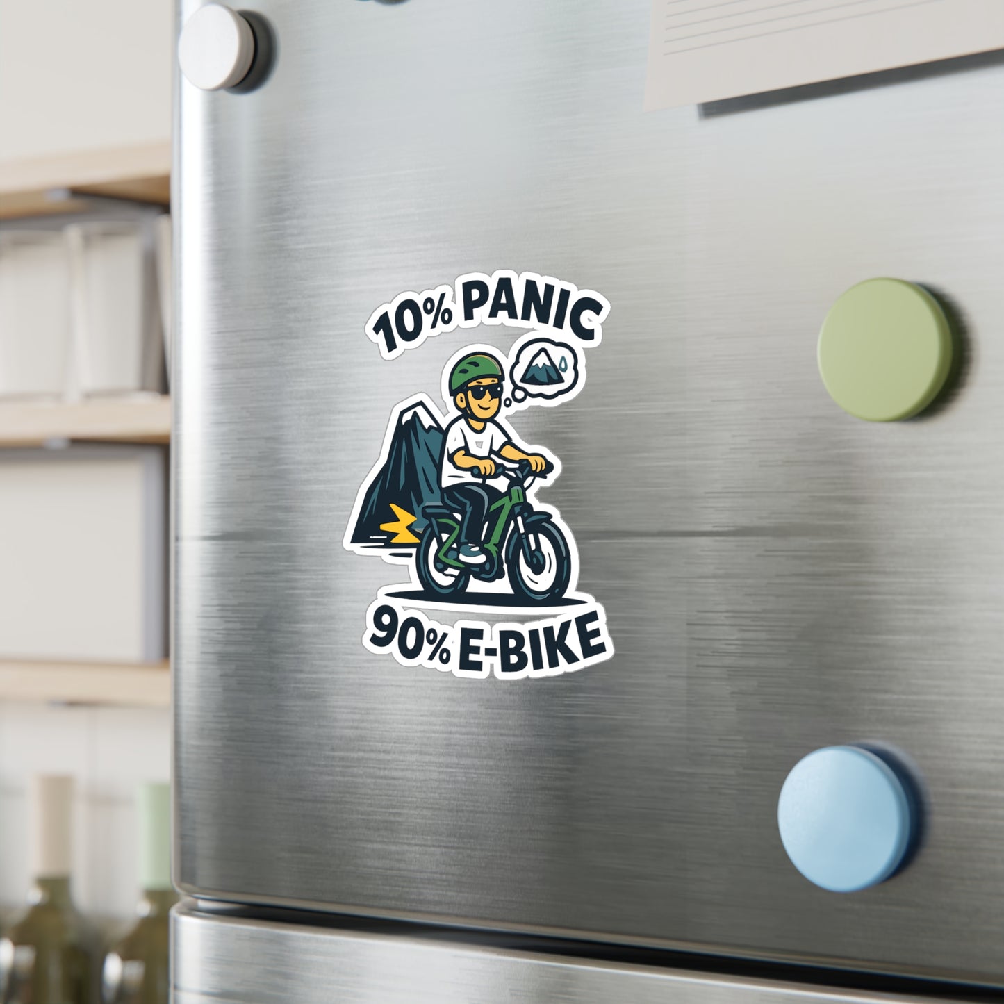 E-Bike Sticker 10% Panic Club Funny Electric Bike Decals Waterproof Vinyl for Laptop, Water Bottle, eCycling e Cyclist