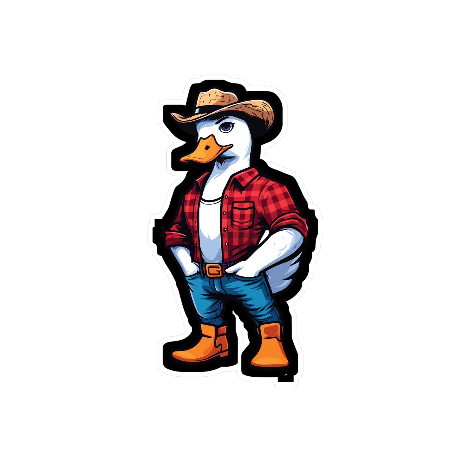 Farmer Duck - Duck Sticker for Car Window Laptop Sticker. Water Bottle Sticker, Vinyl Farmer Decal, Western Sticker - Duck Gift