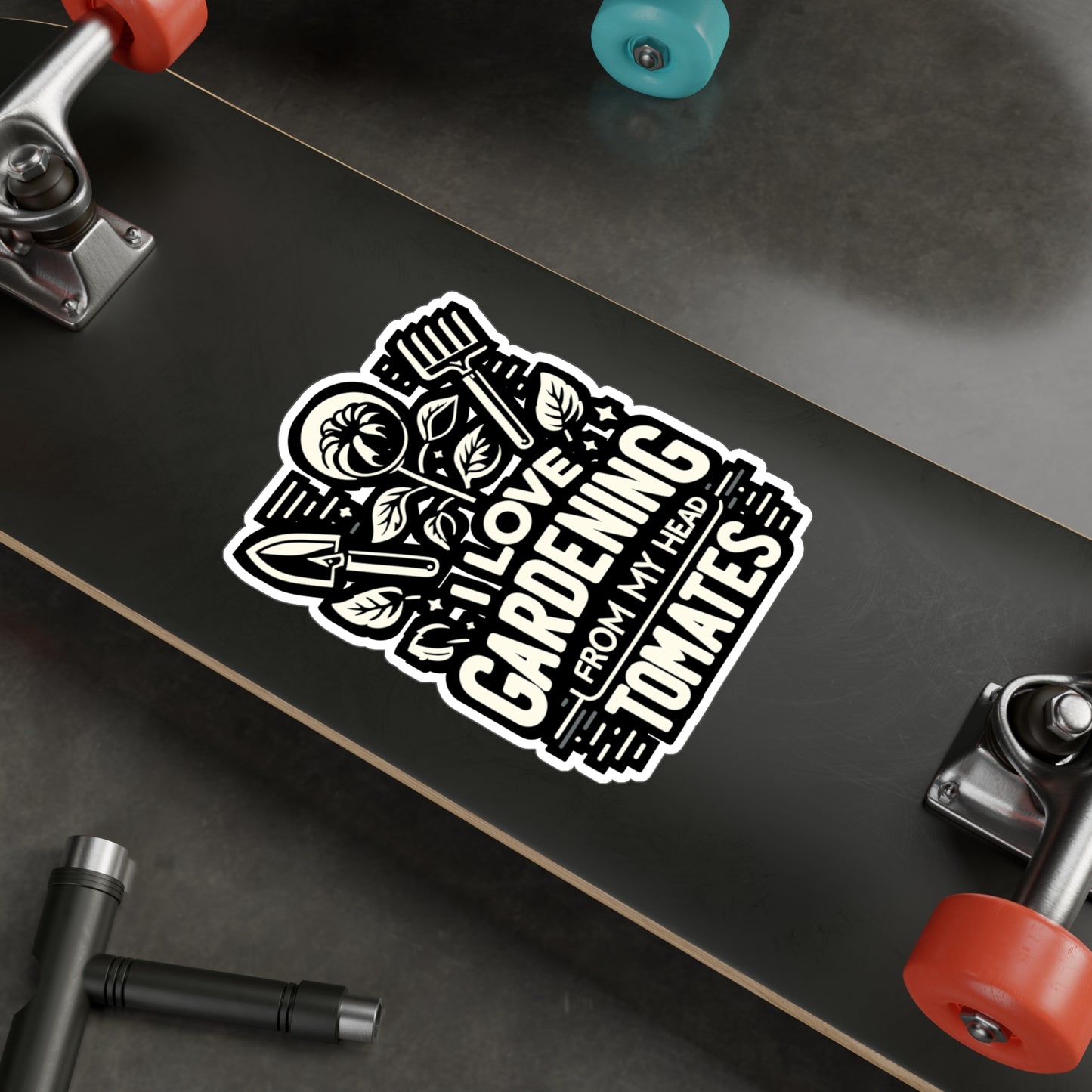 I Love Gardening From My Head Tomatoes - Gardening Sticker for Laptop Sticker. Water Bottle Sticker, Vinyl Landscaper Decal - Gardening Gift