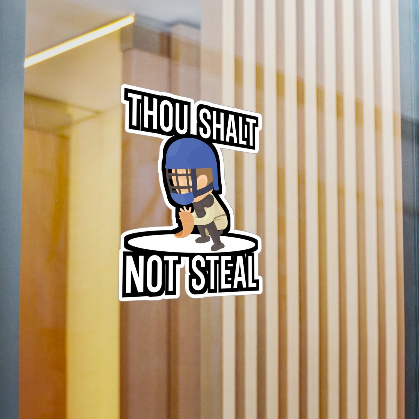 Thou Shalt Not Steal - Softball Sticker for Car, Wall, Laptop, Window, Truck Softball Gift Vinyl Baseball Decal Sticker