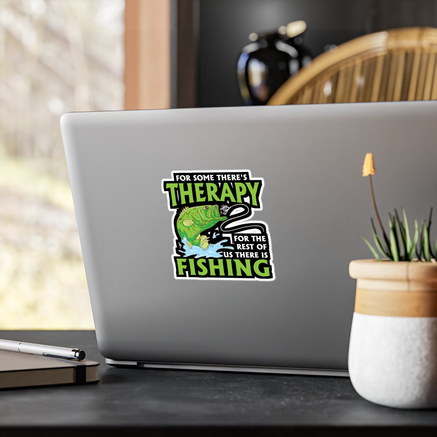 For Some There's Therapy For The Rest Of Us There Is Fishing - Fishing Sticker for Laptop Sticker. Water Bottle Sticker, Vinyl Angling Decal - Fishing Gift