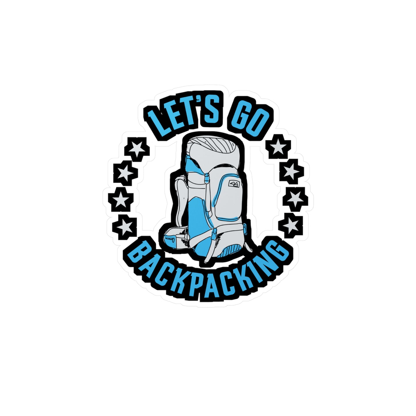 Lets Go Backpacking - Backpacking Sticker for Laptop Sticker. Water Bottle Sticker, Vinyl Hiking Decal - Backpacking Gift
