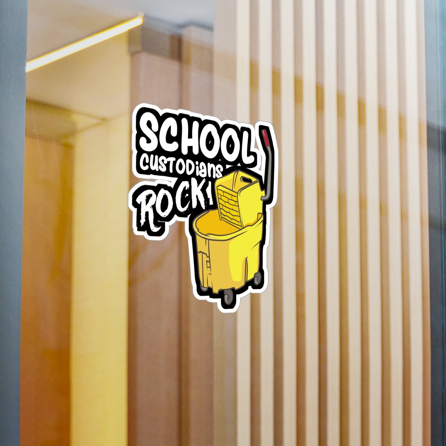School Custodians Rock Janitor | Custodian Sticker | Housekeeping Decals | Housekeeper Laptop Sticker | Custodian Gift | Housekeeping Gift