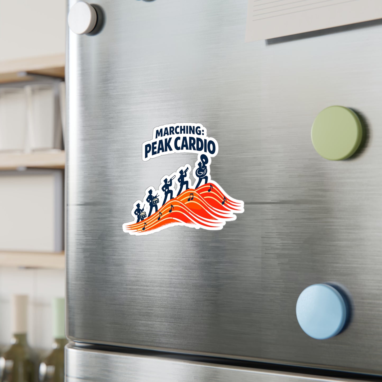 Marching Band Sticker Marching: Peak Cardio, Waterproof Vinyl sticker decals for Laptop Water Bottle, Drummer Band Director Mellophone Gift