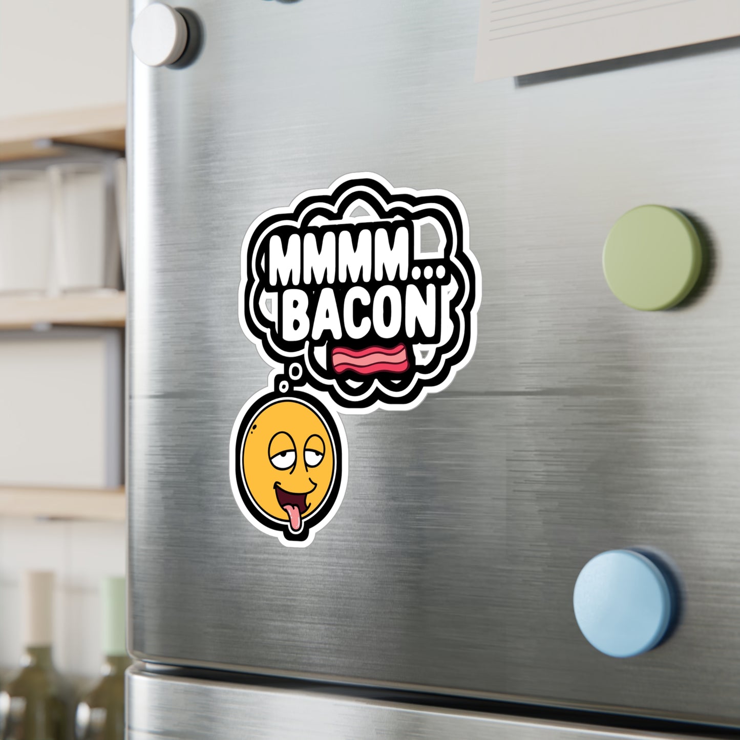 Mmmm Bacon - Bacon Sticker for Car Window Laptop Sticker. Water Bottle Sticker, Vinyl Lard Decal, Strips Sticker - Bacon Gift