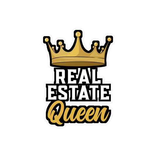 Real Estate Queen Realtor - Realtor Sticker for Laptop Sticker. Water Bottle Sticker, Vinyl Closure Decal - Realtor Gift