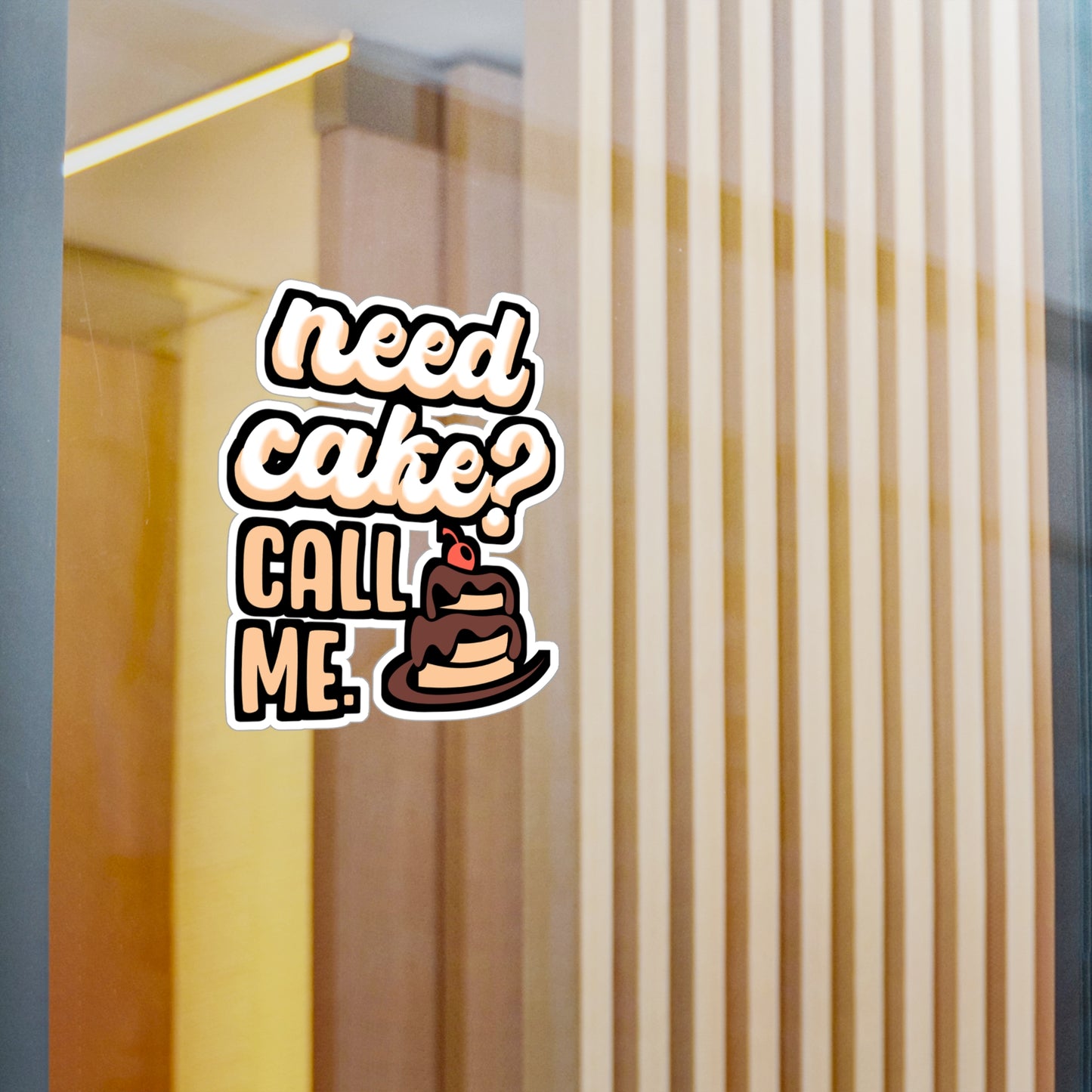 Need Cake Call Me - Baking Sticker for Laptop Sticker. Water Bottle Sticker, Vinyl Cake-decorator Decal - Baking Gift