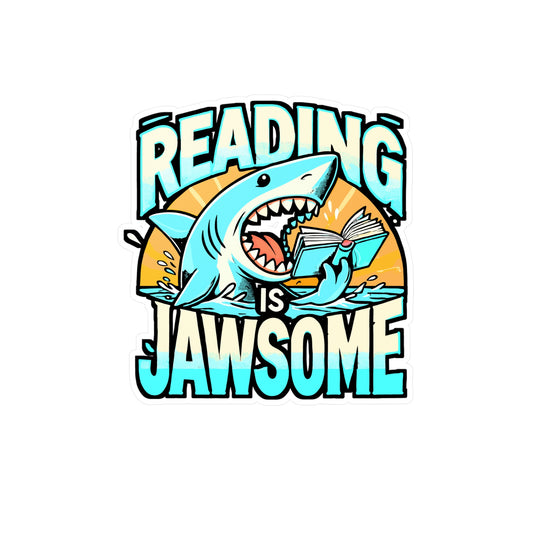 Reading Is Jawsome – Vinyl Reading Sticker for Laptop or Water Bottle | Book Lover Gift, Funny Reading Decal