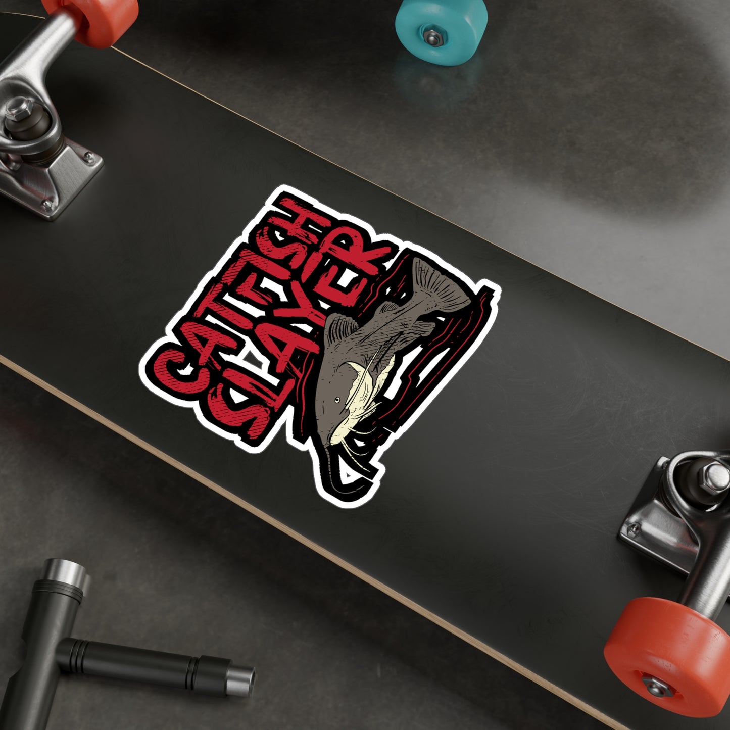 Catfish Slayer - Catfish Sticker for Car Window Wall Laptop Sticker. Water Bottle Sticker, Vinyl Goonch Decal, Bait Sticker - Catfish Gift