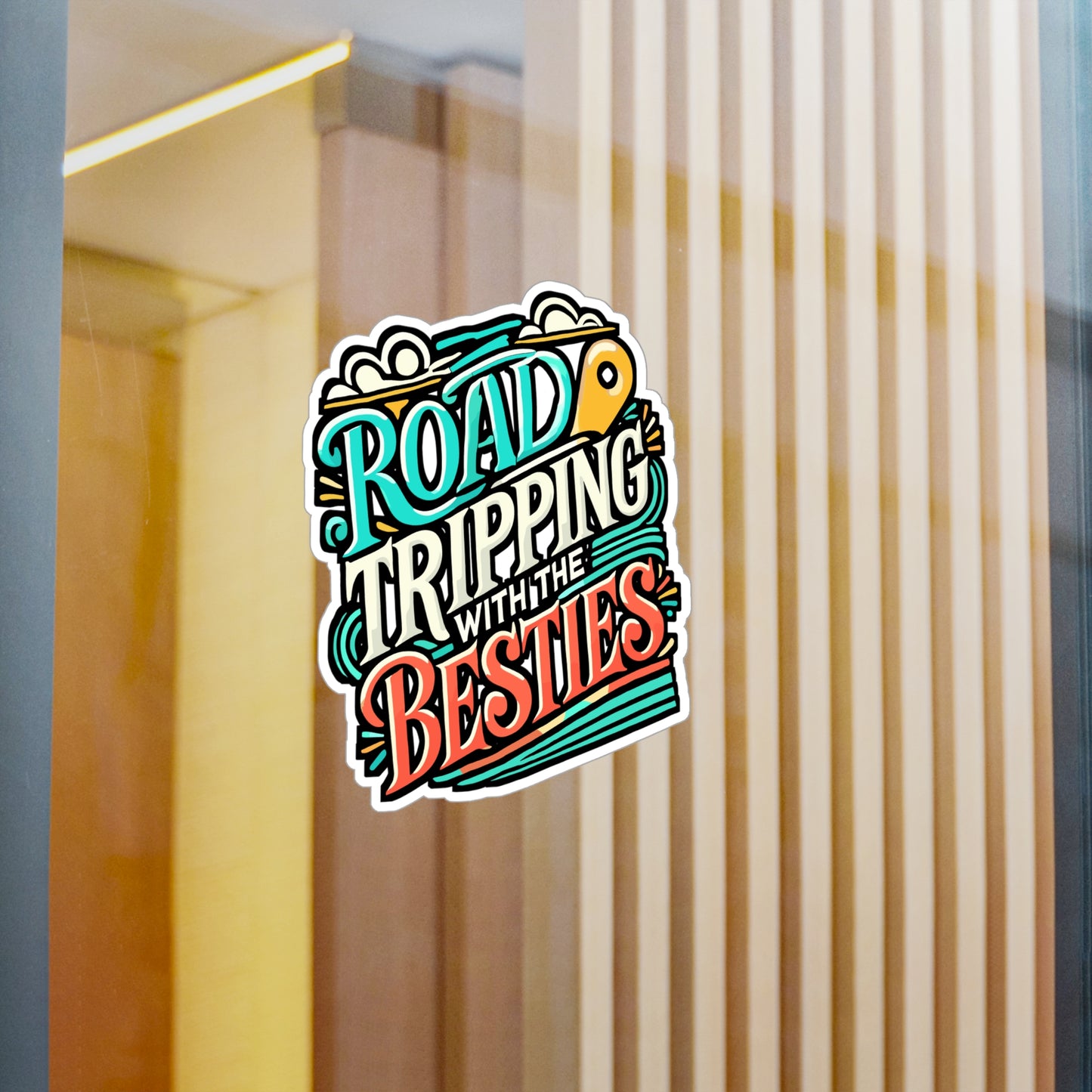 Road Tripping With The Besties – Vinyl Sticker for Laptop, Water Bottle, Car | Fun Summer Travel Gift