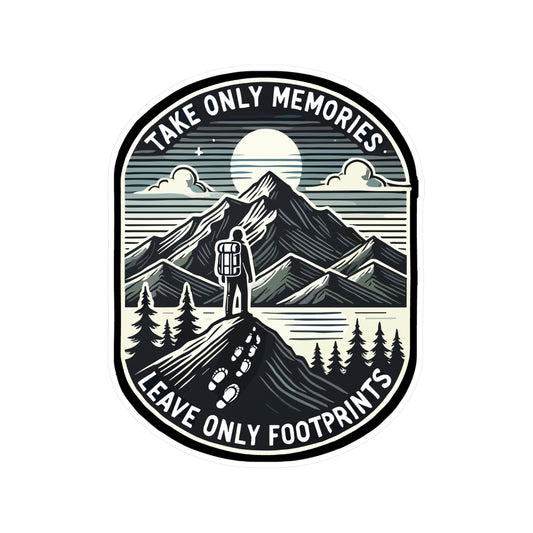 Take Only Memories, Leave Only Footprints - Eco-friendly Sticker for Laptop Sticker. Water Bottle Sticker, Vinyl Hiking Decal - Eco-friendly Gift