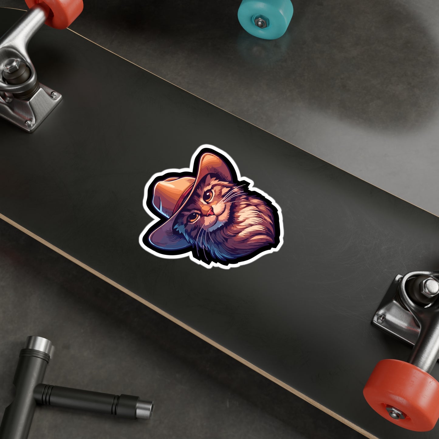 Cowboy Cat - Cowboy Sticker for Car Window Laptop Sticker. Water Bottle Sticker, Vinyl Cat Decal, Western Sticker - Cowboy Gift