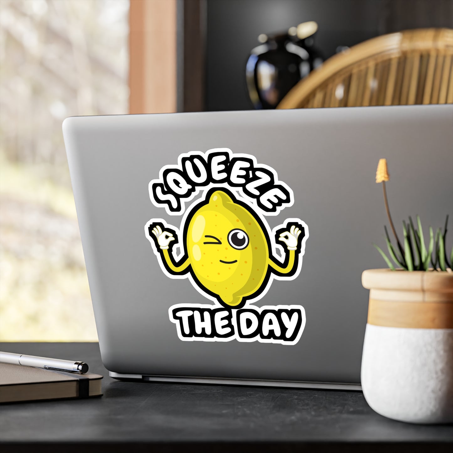 Squeeze The Day | Lemonade Sticker | Lemon Decals | Squeazy Laptop Sticker | Lemonade Gift | Lemon Gift