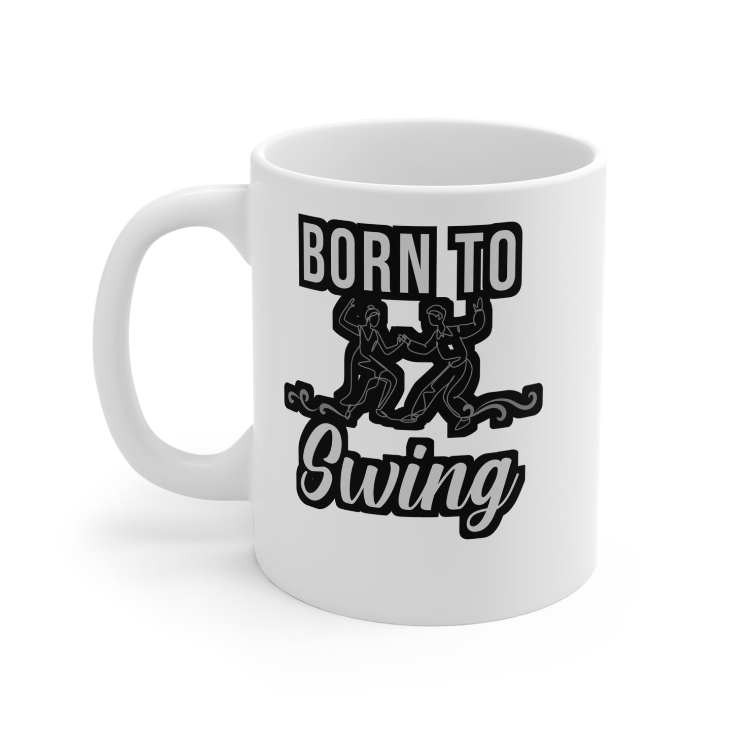 Born To Swing - Tap-dance Mug for Coffee 11oz. Tap-dance Cup, White ceramic, Floor Mug, Tapping Tea Cup - Tap-dance Gift