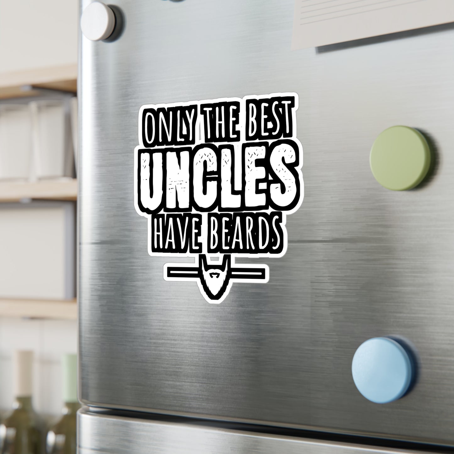 Only The Best Uncles Have Beards - Beard Sticker for Laptop Sticker. Water Bottle Sticker, Vinyl Bearded Decal - Beard Gift