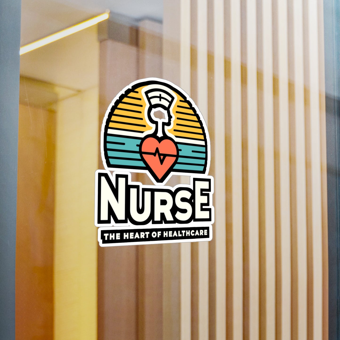 Nurse The heart of healthcare - Nurse Sticker for Laptop Sticker. Water Bottle Sticker, Vinyl Nursing-student Decal - Nurse Gift