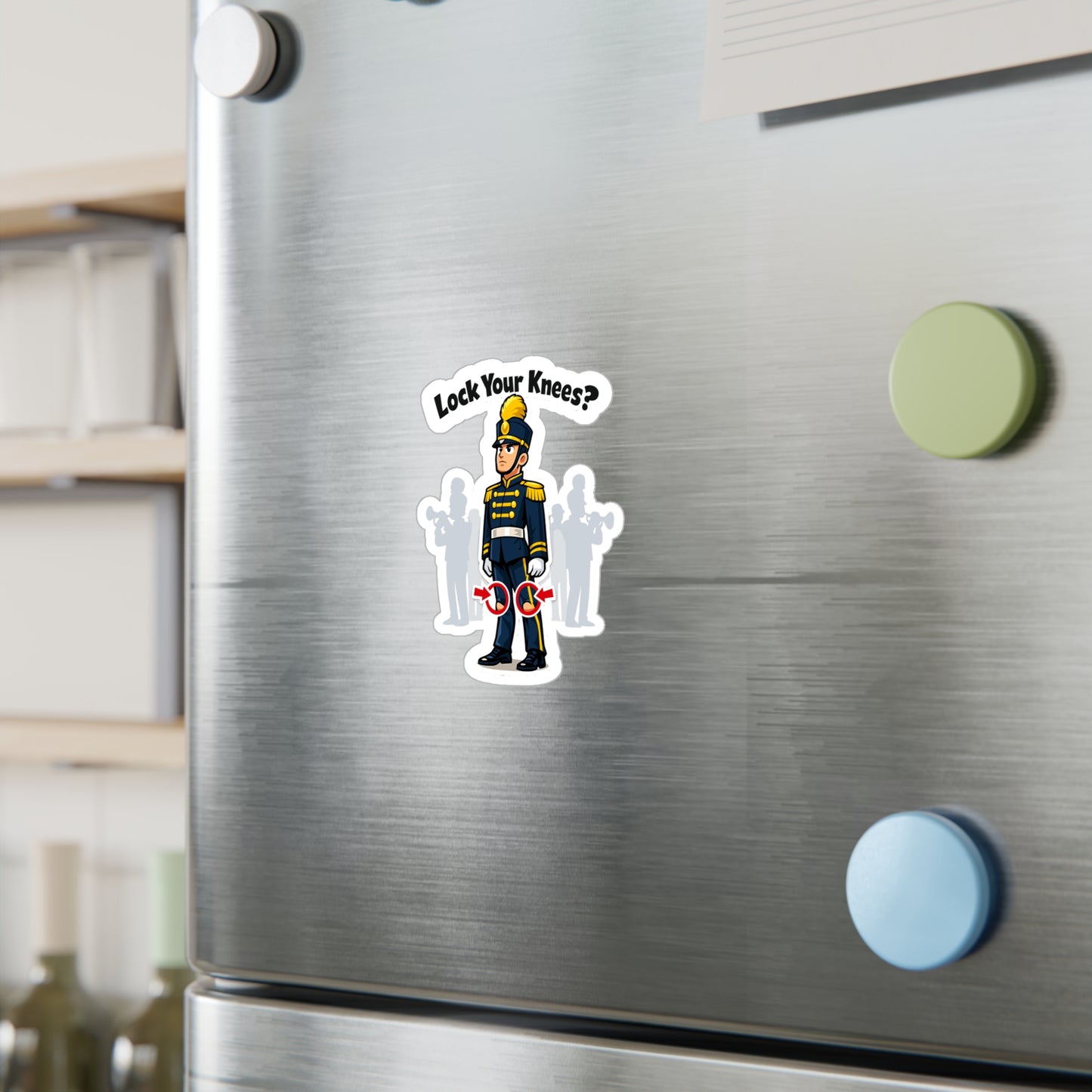 Marching Band Sticker Lock Your Knees? Funny Drummer Band Director Mellophone Vinyl Waterproof Sticker Decals for Laptop Water Bottle