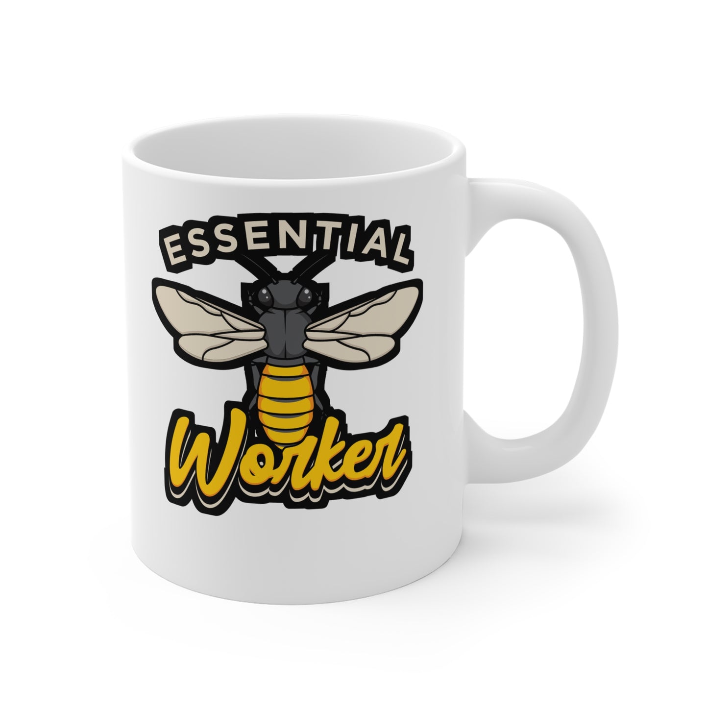 Essential Worker Beekeeping Beekeeper - Beekeeping Mug for Coffee 11oz. Beekeeping Cup, White ceramic, Brood Mug - Beekeeping Gift