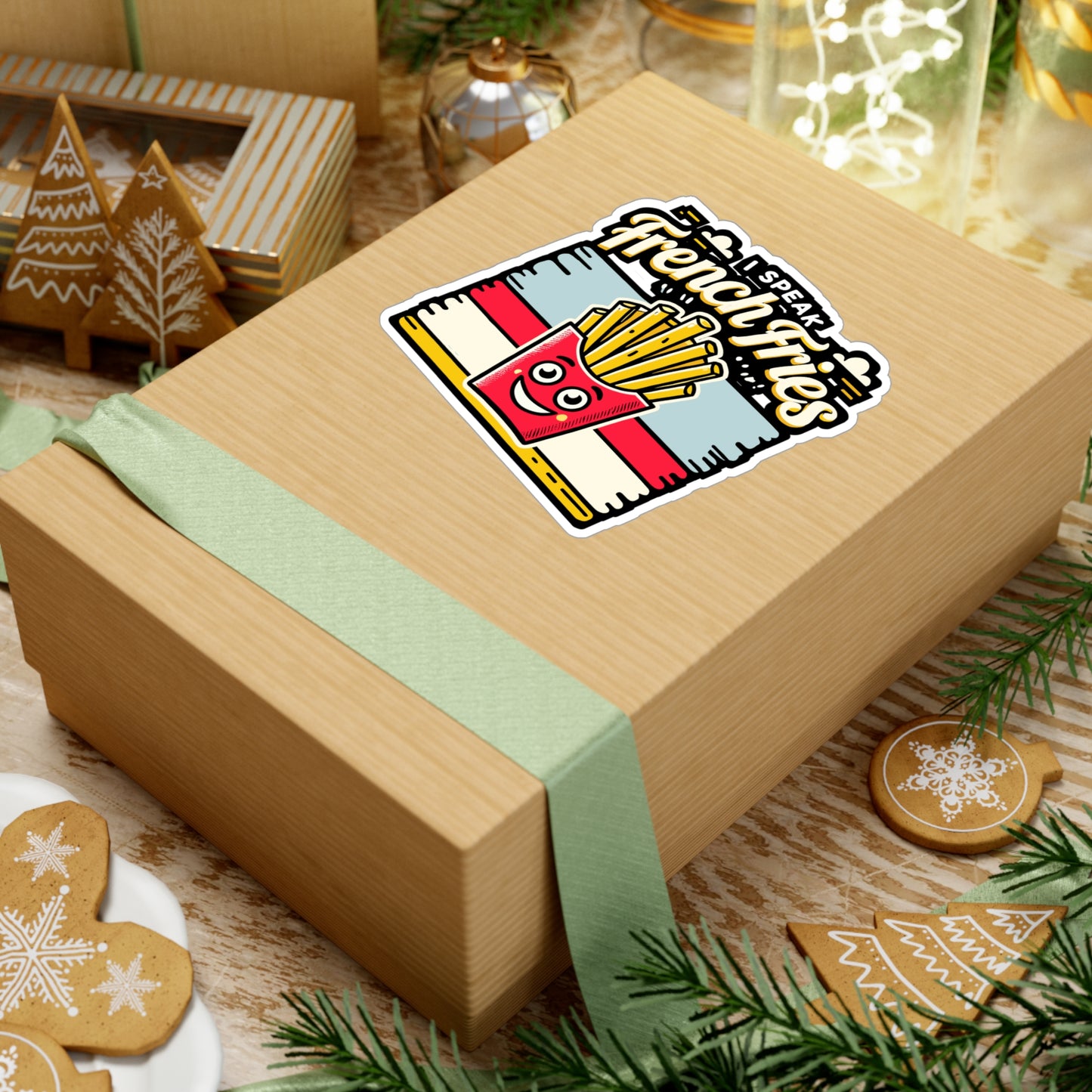 I Speak French Fries - French Sticker for Laptop Sticker. Water Bottle Sticker, Vinyl French Fries Decal - French Gift