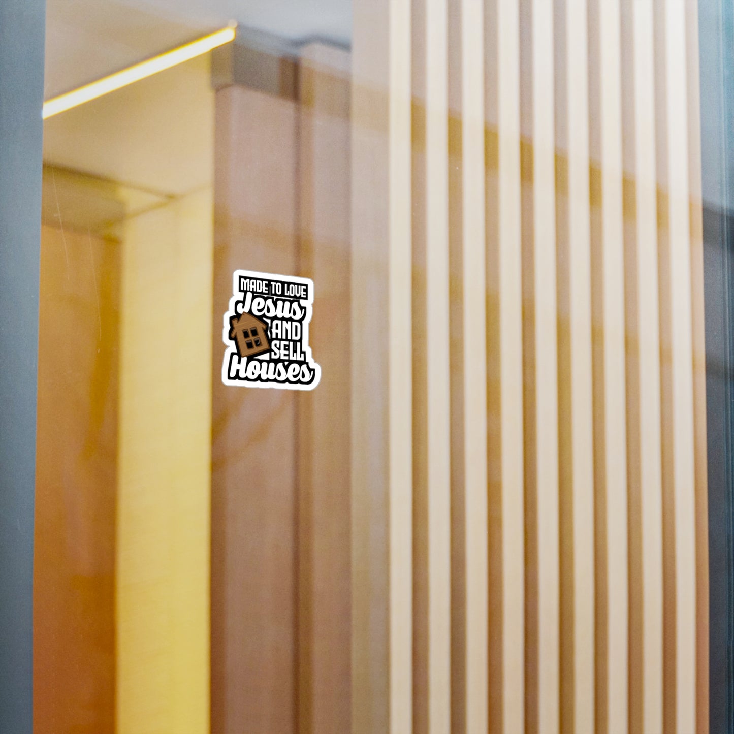 Made To Love Jesus And Sell Houses - Realtor Sticker for Laptop Sticker. Water Bottle Sticker, Vinyl Closure Decal - Realtor Gift