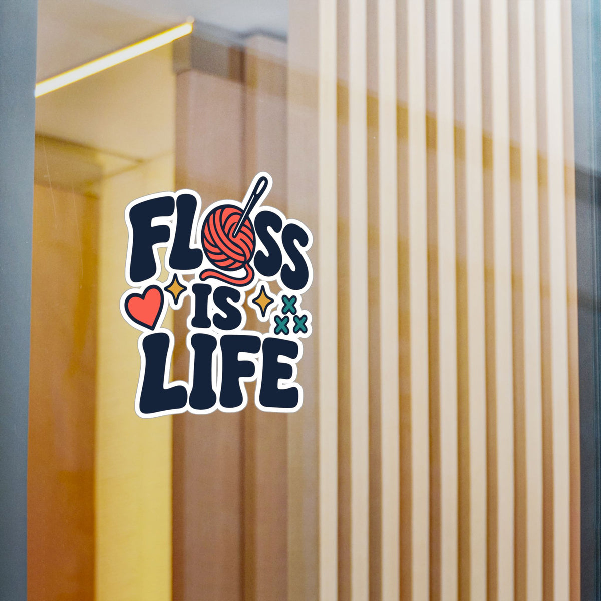 Embroidery Sticker - Floss is Life Decals for Needlework and Stitching Fans - Crafting Decor for Laptops & Water Bottles