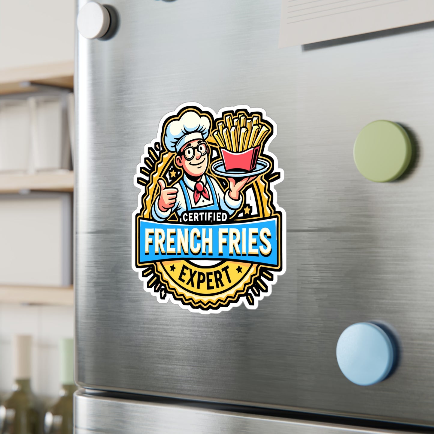 Certified French Fries Expert – Vinyl Sticker for Laptop or Water Bottle | Funny French Fries Gift for Potato Lovers
