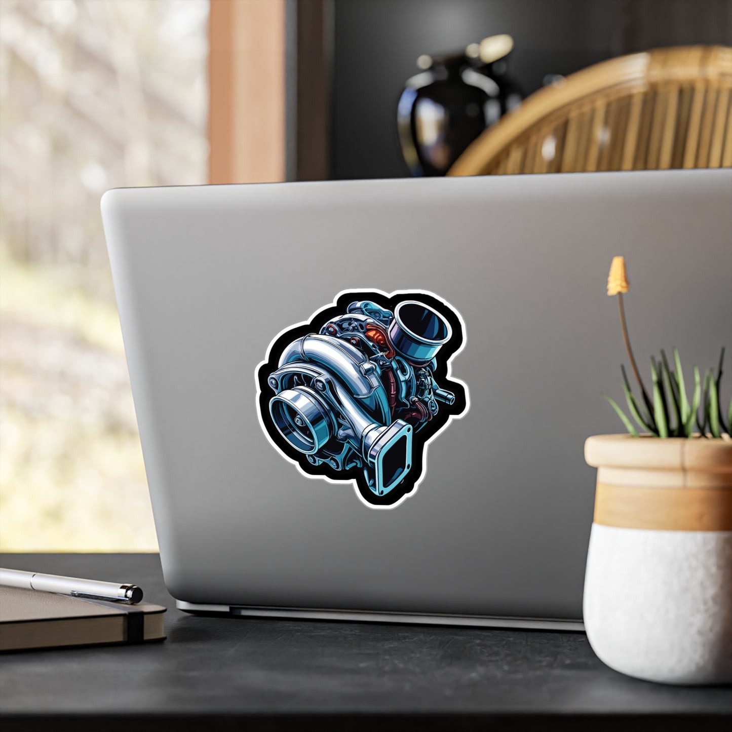 Car Mechanic Tuner Turbocharger - Funny Sticker for Laptop Sticker. Water Bottle Sticker, Vinyl Humor Decal - Funny Gift