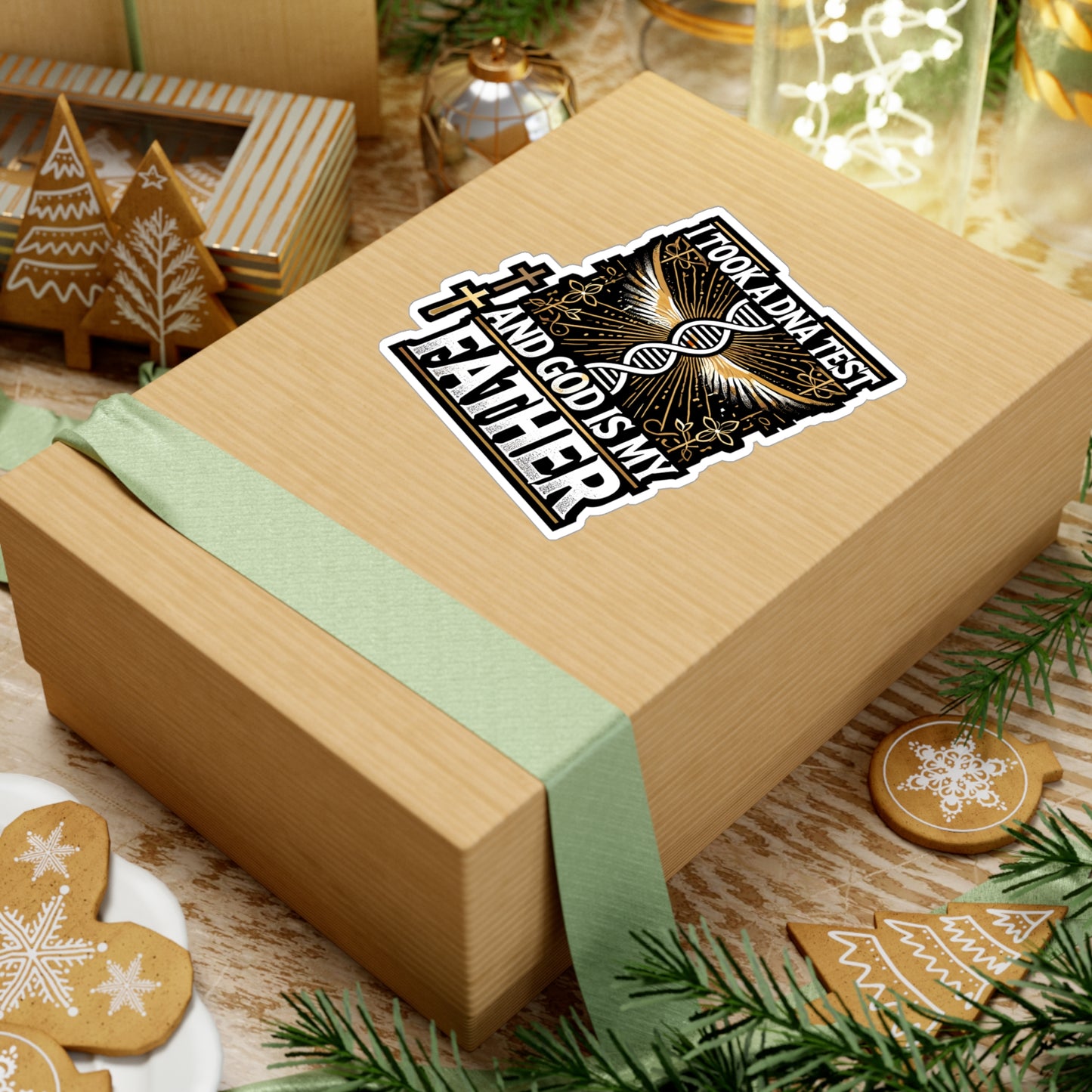 I Took A DNA Test And God Is My Father - DNA Sticker for Laptop Sticker. Water Bottle Sticker, Vinyl God Decal - DNA Gift