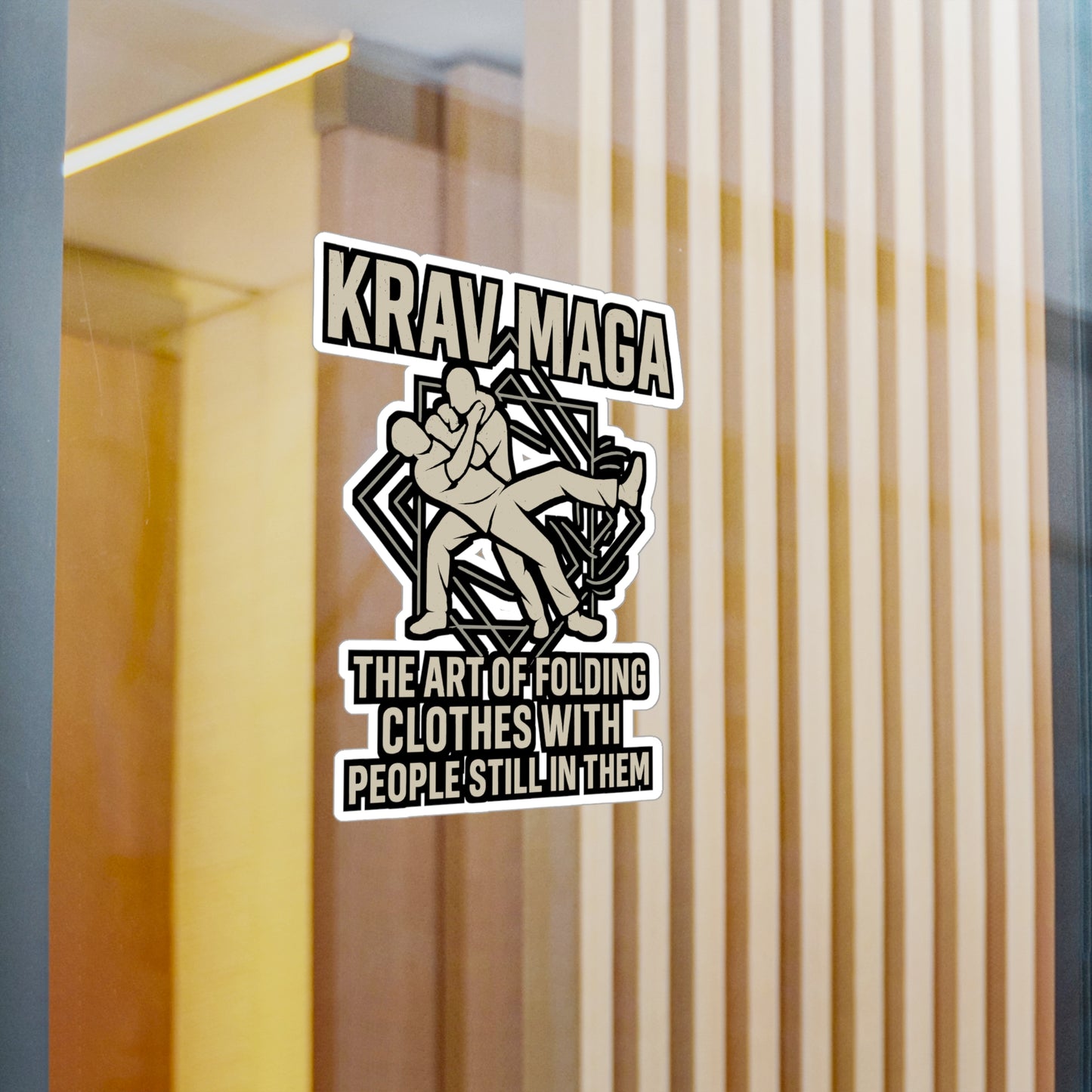 Krav Maga Sticker – Funny Martial Arts Decal for Laptop or Water Bottle, Self Defense Fitness Vinyl Stickers, Waterproof