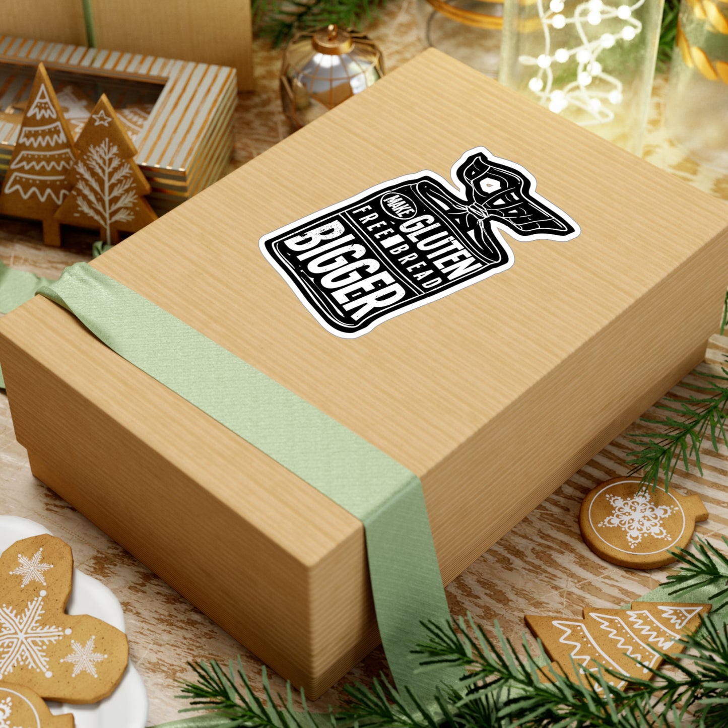 Make Gluten Free Bread Bigger - Gluten Sticker for Laptop Sticker. Water Bottle Sticker, Vinyl Celiac Decal - Gluten Gift