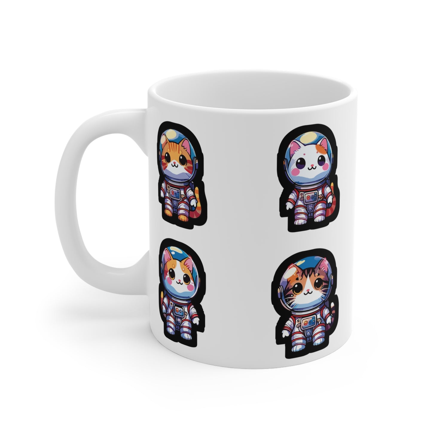 Astronaut Cat - Space Mug for Coffee 11oz. Space Cup, White ceramic, Astronaut Mug, Cadet Tea Cup - Space Gift