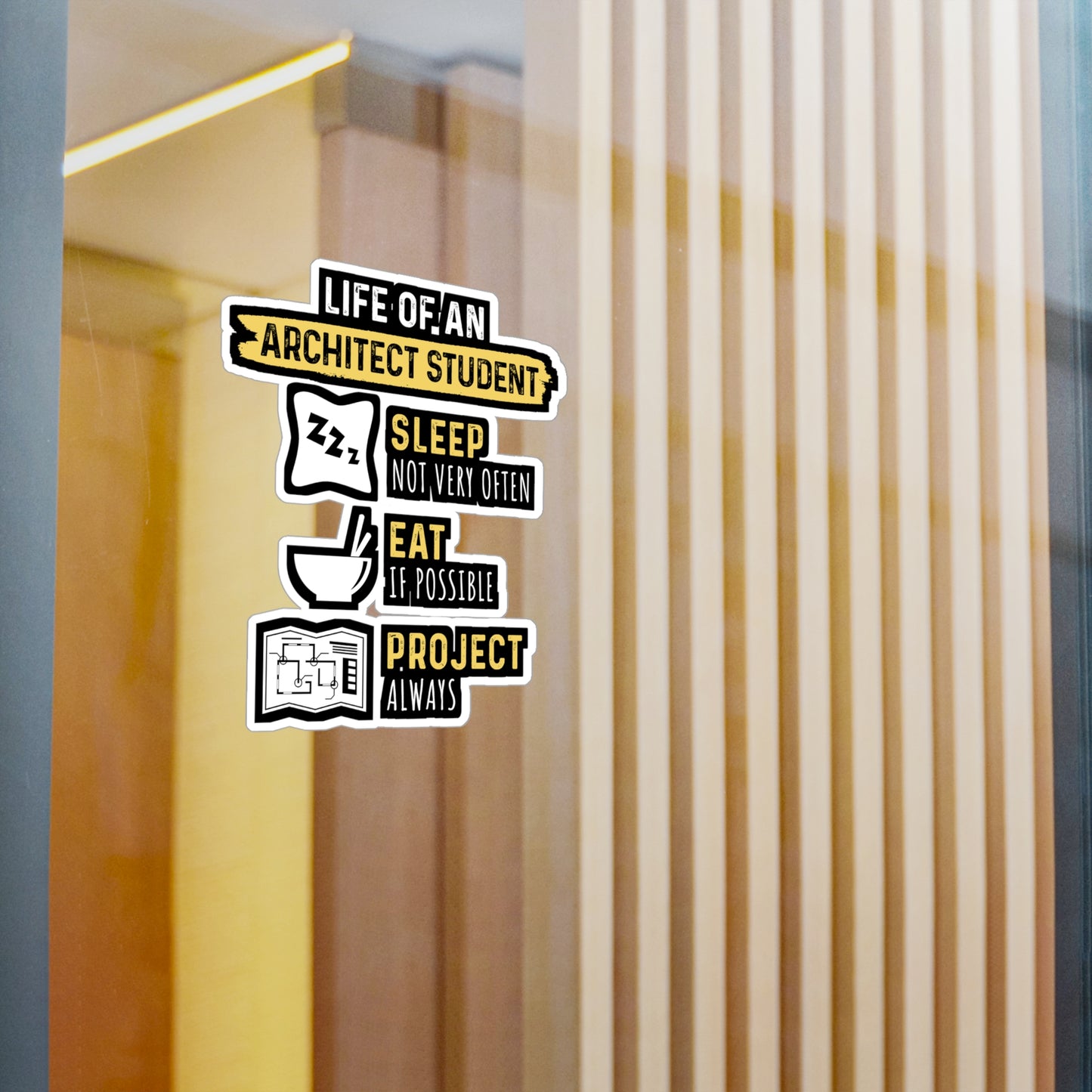 Life of An Architect Student - Architecture Sticker for Laptop Sticker. Water Bottle Sticker, Vinyl Studio Decal - Architecture Gift