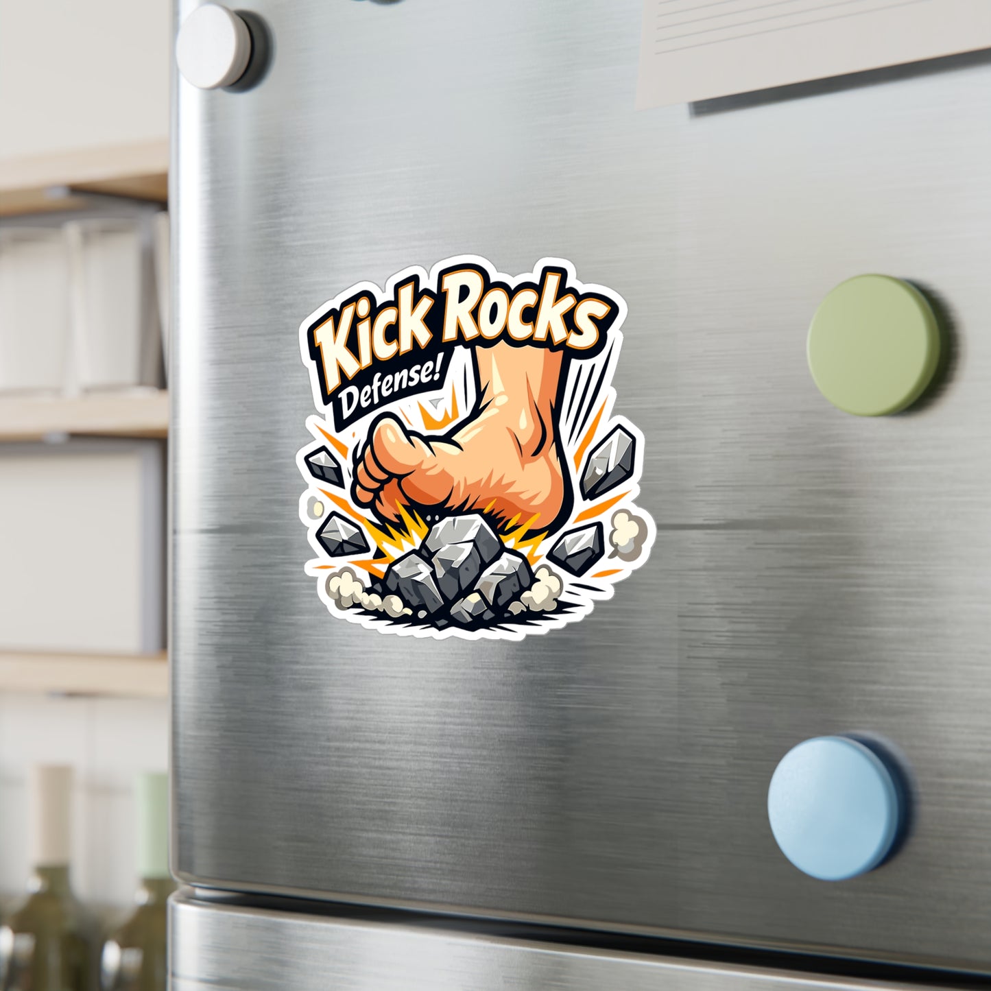 Krav Maga Sticker “Kick Rocks Defense!” Waterproof Vinyl Decals for Laptop, Water Bottle | Martial Arts Self Defense Fitness